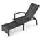 Costway Patio Wicker Elastic Sponge Lounge Chair Back Adjustable with Retractable Ottoman